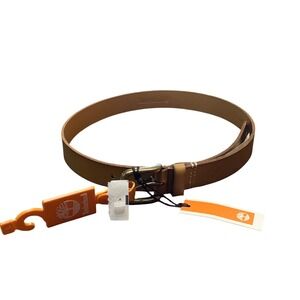 Timberland Boy Genuine Leather Belt Wheat Tan Brass Buckle Size L 30-32 NEW